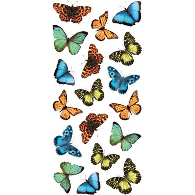 Crearreda Adesivo decorativo per parete Farfalle colorate 2 fogli 15x31 cm Crearreda Adesivo decorativo per parete Farfalle colorate 2 fogli 15x31 cm