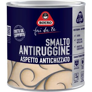Boero Smalto antiruggine antichizzato grigio grana fine 500 ml Boero Smalto antiruggine antichizzato grigio grana fine 500 ml