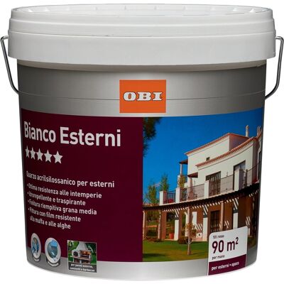 Obi Idropittura traspirante Bianco Esterni Quarzo 10 l Obi Idropittura traspirante Bianco Esterni Quarzo 10 l