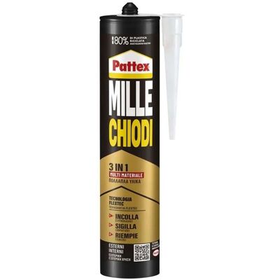 Pattex Adesivo sigillante multiuso Millechiodi 3in1 390 g Pattex Adesivo sigillante multiuso Millechiodi 3in1 390 g