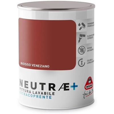 Boero Pittura lavabile antimuffa opaca per pareti rosso veneziano 1l Neutrae Boero Pittura lavabile antimuffa opaca per pareti rosso veneziano 1l Neutrae