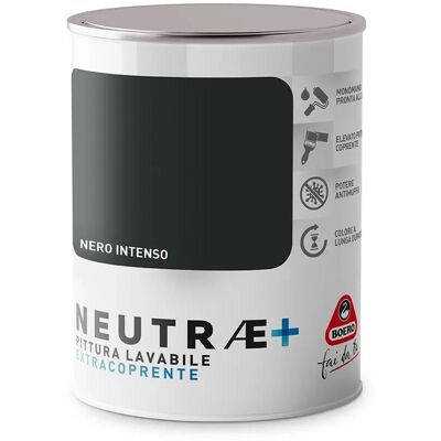 Boero Pittura lavabile antimuffa opaca per pareti nero intenso 1l Neutrae Boero Pittura lavabile antimuffa opaca per pareti nero intenso 1l Neutrae
