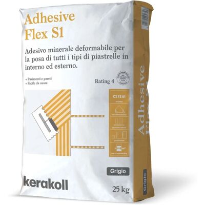 Kerakoll Adesivo minerale deformabile Adhesive Flex grigio 25 kg Kerakoll Adesivo minerale deformabile Adhesive Flex grigio 25 kg