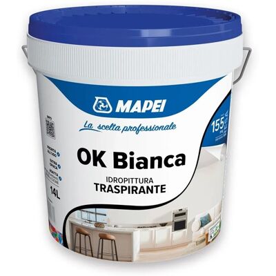 Mapei Idropittura traspirante bianca extra-opaca OK Bianca 14 l Mapei Idropittura traspirante bianca extra-opaca OK Bianca 14 l