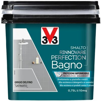V33 Smalto multimateriale per pareti Rinnovare Perfection Grigio Delfino sat 0,75 lt V33 Smalto multimateriale per pareti Rinnovare Perfection Grigio Delfino sat 0,75 lt
