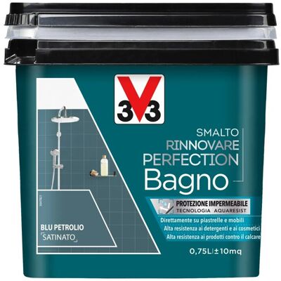 V33 Smalto multimateriale pareti Rinnovare Perfection Blu Petrolio Satinato 0,75 lt V33 Smalto multimateriale pareti Rinnovare Perfection Blu Petrolio Satinato 0,75 lt