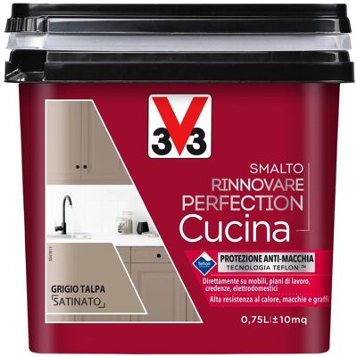 V33 Smalto multimateriale cucina Rinnovarefection Grigio Talpa Satinato 0,75 lt V33 Smalto multimateriale cucina Rinnovarefection Grigio Talpa Satinato 0,75 lt
