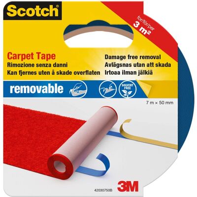 3m Nastro bidesivo per moquette Scotch® Premium 50 mm x 7 m bianco 3m Nastro bidesivo per moquette Scotch® Premium 50 mm x 7 m bianco