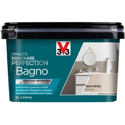 - Smalto multimateriale per bagno Rinnovare Perfection grigio tortora satinato 2l - Smalto multimateriale per bagno Rinnovare Perfection grigio tortora satinato 2l