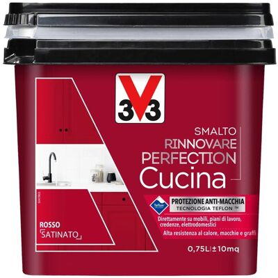 V33 Smalto Rinnovare Perfection Cucina Rosso Satinato 0,75 lt V33 Smalto Rinnovare Perfection Cucina Rosso Satinato 0,75 lt