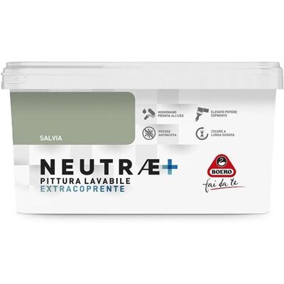 Boero Pittura lavabile antimuffa opaca per pareti Neutrae salvia 2,5 l Boero Pittura lavabile antimuffa opaca per pareti Neutrae salvia 2,5 l