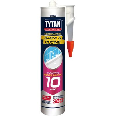 Tytan Silicone Acetico Bagni & Cucine antimuffa bianco 280 ml Tytan Silicone Acetico Bagni & Cucine antimuffa bianco 280 ml