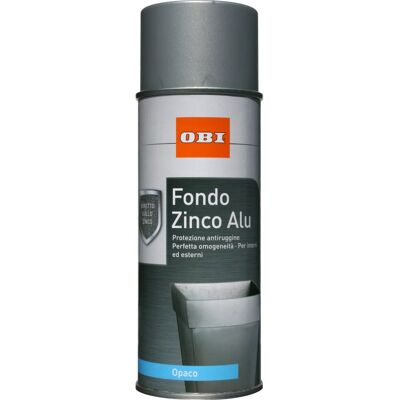 Obi fondo spray Zinco Alu opaco grigio argento 400 ml Obi fondo spray Zinco Alu opaco grigio argento 400 ml