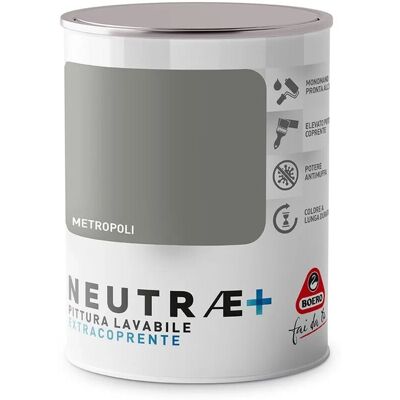 Boero Pittura lavabile antimuffa opaca per pareti Metropoli 1l Neutrae Boero Pittura lavabile antimuffa opaca per pareti Metropoli 1l Neutrae