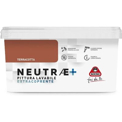 Boero Pittura lavabile antimuffa opaca per pareti Neutrae terracotta 2,5 l Boero Pittura lavabile antimuffa opaca per pareti Neutrae terracotta 2,5 l