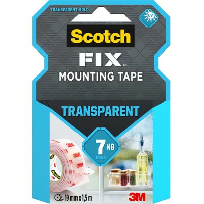 Scotch Nastro biadesivo permanente -Fix Extreme 19 mm x 1,5 m trasparente Scotch Nastro biadesivo permanente -Fix Extreme 19 mm x 1,5 m trasparente