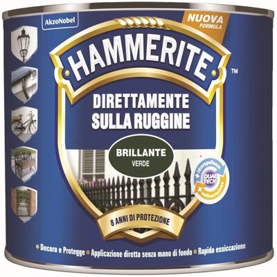 Hammerite Smalto a solvente brillante verde 250 ml Hammerite Smalto a solvente brillante verde 250 ml