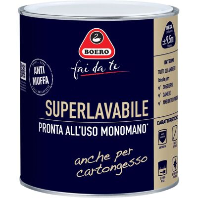 Boero idropittura antimuffa superlavabile monomano bianco 0,75 l Boero idropittura antimuffa superlavabile monomano bianco 0,75 l