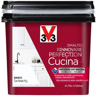 V33 Smalto multimateriale per cucina Rinnovare Perfection Bianco Satinato 0,75 lt V33 Smalto multimateriale per cucina Rinnovare Perfection Bianco Satinato 0,75 lt