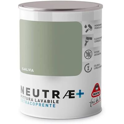 Boero Pittura lavabile antimuffa opaca per pareti salvia 1l Neutrae Boero Pittura lavabile antimuffa opaca per pareti salvia 1l Neutrae