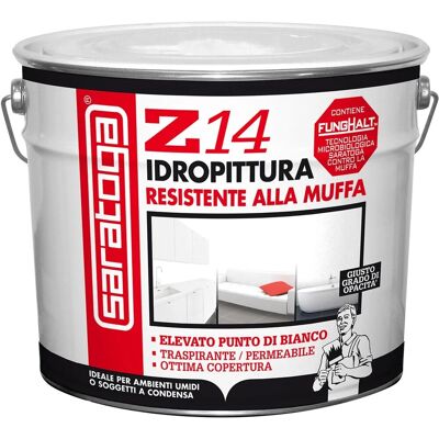 Saratoga Idropittura Traspirante resistente alla muffa Z 14 bianco 10 l Saratoga Idropittura Traspirante resistente alla muffa Z 14 bianco 10 l