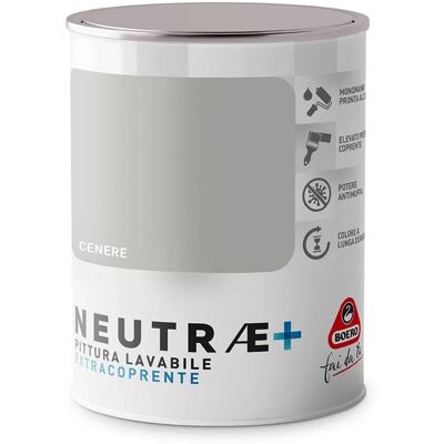 Boero Pittura lavabile antimuffa opaca per pareti cenere 1l Neutrae Boero Pittura lavabile antimuffa opaca per pareti cenere 1l Neutrae
