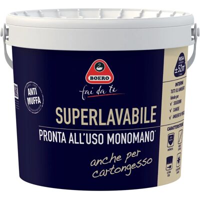 Boero idropittura antimuffa superlavabile monomano bianco 4 l Boero idropittura antimuffa superlavabile monomano bianco 4 l