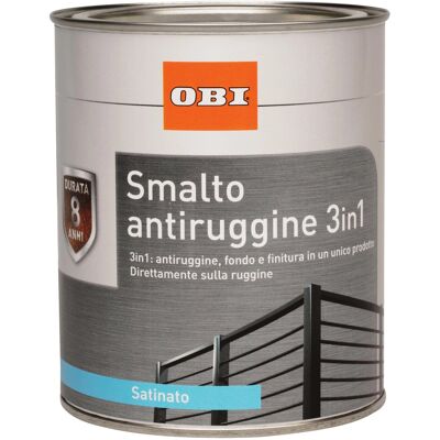 Obi Smalto antiruggine 3 in 1 blu satinato 375 ml Obi Smalto antiruggine 3 in 1 blu satinato 375 ml