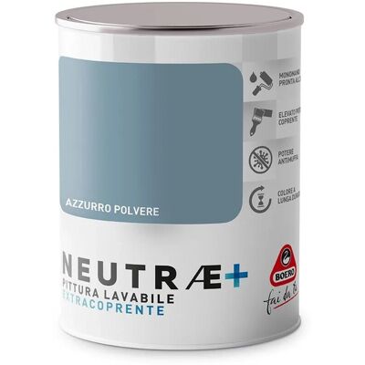 Boero Pittura lavabile antimuffa opaca per pareti azzurro polvere 1l Neutrae Boero Pittura lavabile antimuffa opaca per pareti azzurro polvere 1l Neutrae