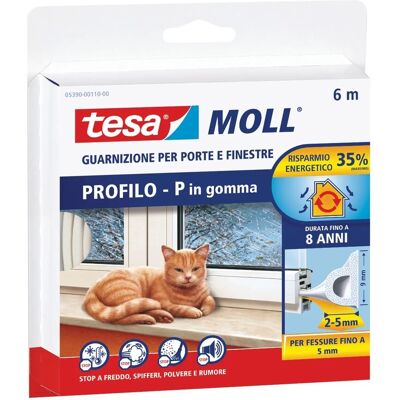 Tesa Guarnizione per finestra moll Profilo P 6 m bianco Tesa Guarnizione per finestra moll Profilo P 6 m bianco