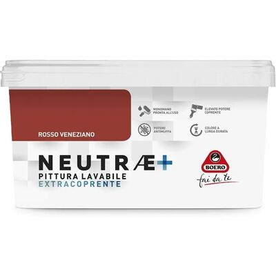 Boero Pittura lavabile antimuffa opaca per pareti Neutrae rosso veneziano 2,5 l Boero Pittura lavabile antimuffa opaca per pareti Neutrae rosso veneziano 2,5 l