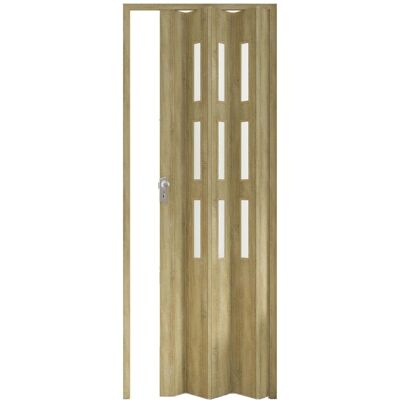 - Porta a soffietto Maya Vetrata in PVC stampa 3D 83,5x214 cm Cognac chiaro - Porta a soffietto Maya Vetrata in PVC stampa 3D 83,5x214 cm Cognac chiaro