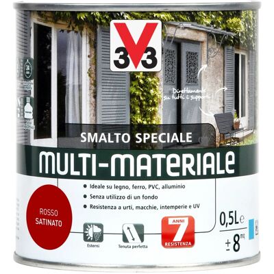 V33 Smalto a solvente multi-materiale 4in1 rosso 0,5 l V33 Smalto a solvente multi-materiale 4in1 rosso 0,5 l