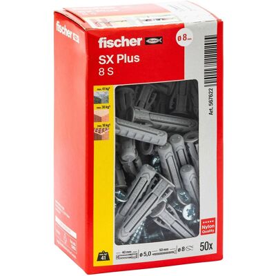 Fischer Tassello a espansione in nylon SX Ø 8 mm 50 pz Fischer Tassello a espansione in nylon SX Ø 8 mm 50 pz