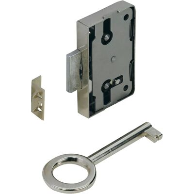Hettich Serratura avvitabile a ridosso acciaio nichelato 60x43x8,7 mm Hettich Serratura avvitabile a ridosso acciaio nichelato 60x43x8,7 mm