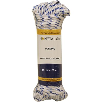 - Corda in polipropilene ø 4 mm x 20 mt bianca/azzurra - Corda in polipropilene ø 4 mm x 20 mt bianca/azzurra