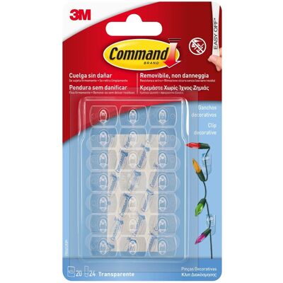 Clip adesive trasparenti 3M Command™ per decorazioni 20 pz Clip adesive trasparenti 3M Command™ per decorazioni 20 pz