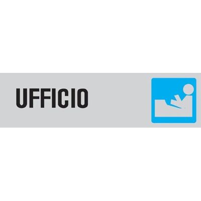 Targa adesiva di informazione "Ufficio" vinile rigido 4 x15 cm grigia Targa adesiva di informazione "Ufficio" vinile rigido 4 x15 cm grigia