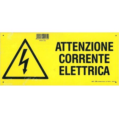 Segnaletica di sicurezza pericolo "Attenzione corrente elettrica" 31 x 14 cm Segnaletica di sicurezza pericolo "Attenzione corrente elettrica" 31 x 14 cm