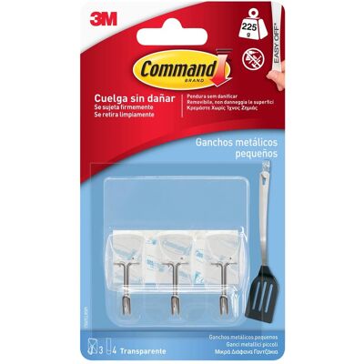 Ganci adesivi trasparenti 3M Command™ con punta metallica 3 pz Ganci adesivi trasparenti 3M Command™ con punta metallica 3 pz