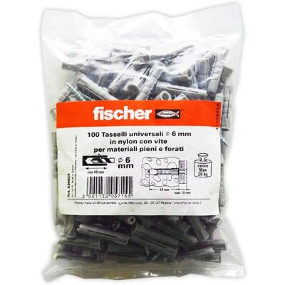 Fischer Tassello universale Ø 6 mm 100 pz Fischer Tassello universale Ø 6 mm 100 pz