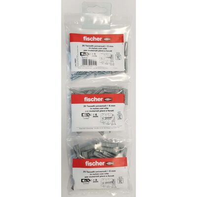 Fischer Tassello universale con vite Ø 5-6-8 mm 95 pz Fischer Tassello universale con vite Ø 5-6-8 mm 95 pz