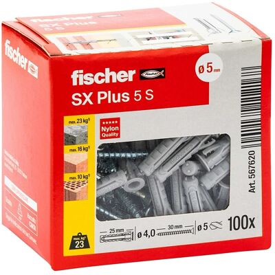 Fischer Tassello a espansione in nylon SX Ø 5 mm 100 pz Fischer Tassello a espansione in nylon SX Ø 5 mm 100 pz