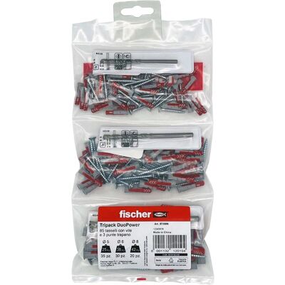 Fischer Kit tassello universale Tripack DuoPower con vite Ø5-6-8 mm 85 pz Fischer Kit tassello universale Tripack DuoPower con vite Ø5-6-8 mm 85 pz