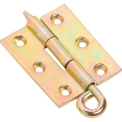 Cerniera con perno sfilabile e occhiello acciaio zincato 70x55 mm giallo Cerniera con perno sfilabile e occhiello acciaio zincato 70x55 mm giallo