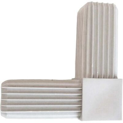 Arcansas Innesto modello a L tubo quadro 20x20 mm RAL 7035 Arcansas Innesto modello a L tubo quadro 20x20 mm RAL 7035