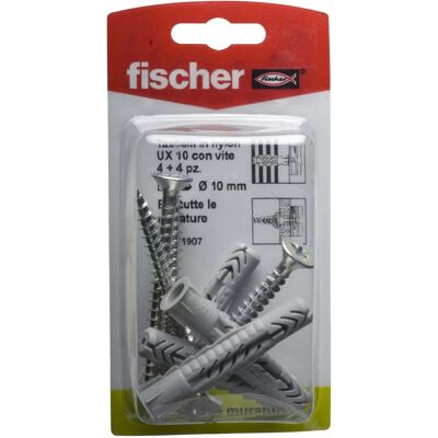 Fischer Tassello a espansione in nylon UX Ø 10 mm 4 pz Fischer Tassello a espansione in nylon UX Ø 10 mm 4 pz