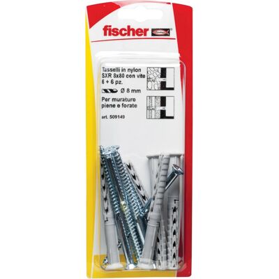 Fischer - Tassello prolungato con vite SXR - Kit di tasselli e viti Fischer - Tassello prolungato con vite SXR - Kit di tasselli e viti