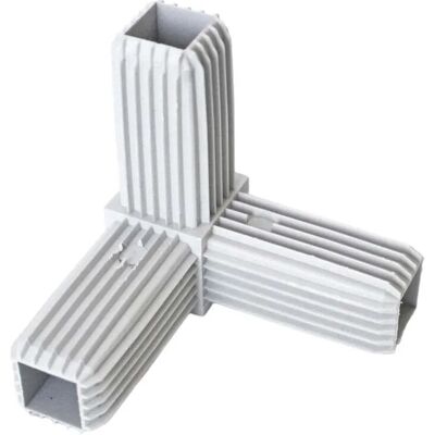 Arcansas Innesto modello 3 vie tubo quadro 20x20 mm RAL 7035 Arcansas Innesto modello 3 vie tubo quadro 20x20 mm RAL 7035