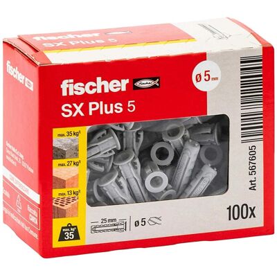 Fischer Tassello a espansione in nylon SX Ø 5 mm 50 pz Fischer Tassello a espansione in nylon SX Ø 5 mm 50 pz